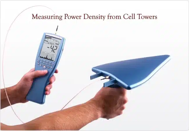 Broadband radiofrequency meter and isotropic probe used to measure power density from cell towers